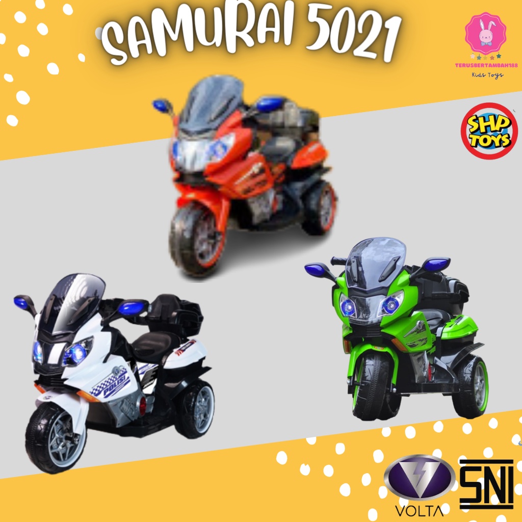 Ready Stock Instan Siap Kirim Mainan Anak Murah Motor Aki Volta Samurai 5021 Ada Remot dan Helm - SH