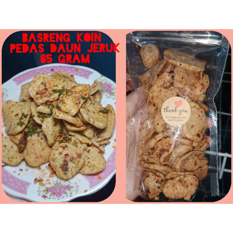 

keripik Basreng ikan tenggiri pedas daun jeruk 65 gram