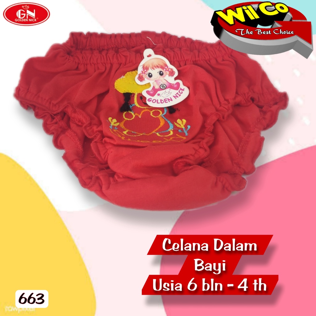 K663 - HARGA PER 1 PCS CELANA DALAM ANAK UNISEX GOLDEN NICK USIA 6 BULAN SAMPAI 4 TH