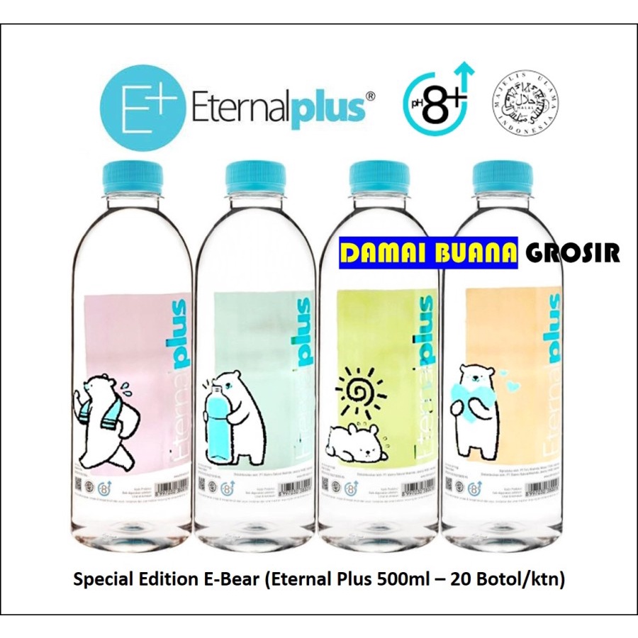 

Air Mineral Eternal Plus (E+) 500ml PROMO (1KARTON=20 BOTOL)