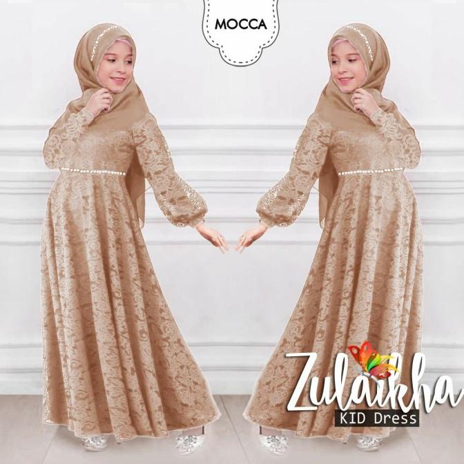 gamis anak perempuan muslim gamis pesta brokat mewah baju dress kid