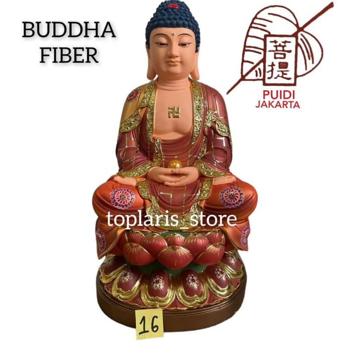 Patung Buddha Duduk 16in Fiber