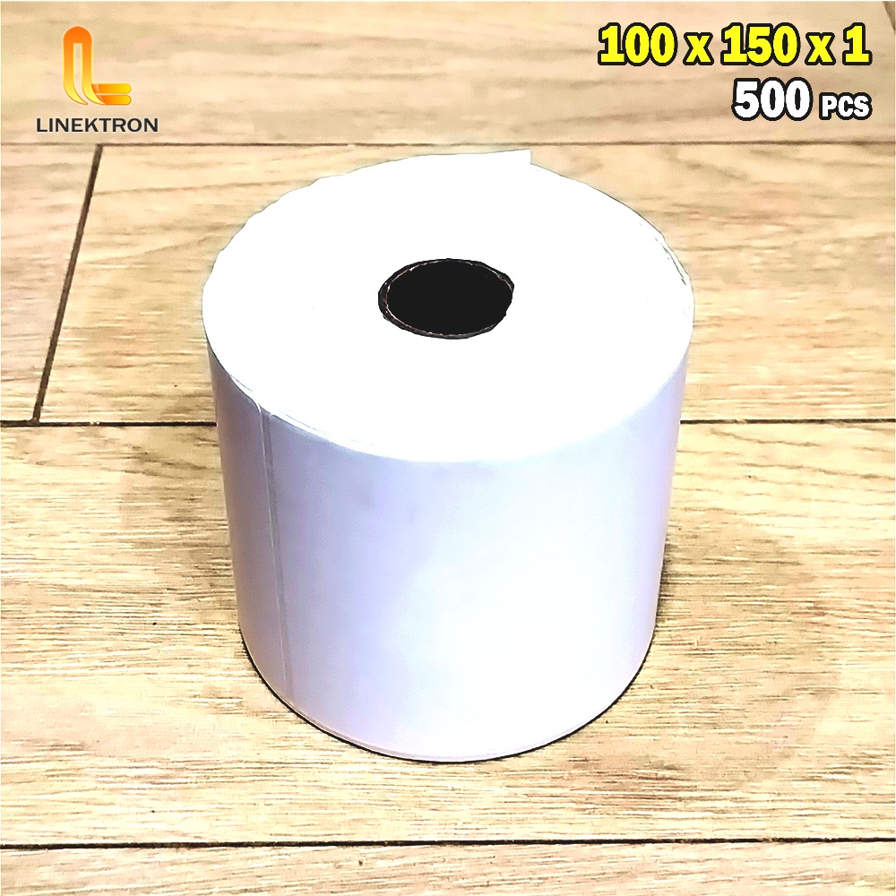 KERTAS RESI STICKER LABEL THERMAL ROLL A6 100x150MM ISI 500 PCS