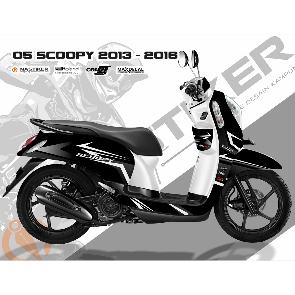 DECAL SCOOPY 2013 -2016 FULLBODY SIMPEL HITAM - SCOOPY-5