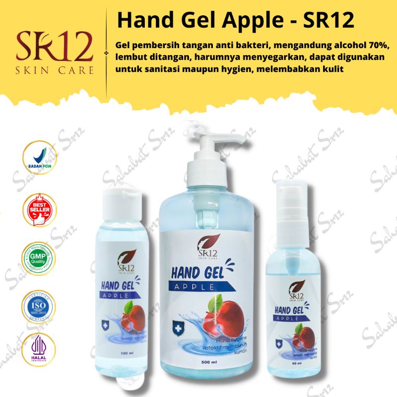 PROMO HAND SANITIZER GEL APPLE SR12 BPOM ORIGINAL / HS  AMAN BERBPOM / THE NEW NORMAL (Kemasan Lama)