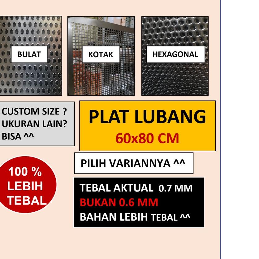 ♥ Plat 60x80 - Plat Besi Ram Speaker -  Ram Grill Plat Lubang ◘