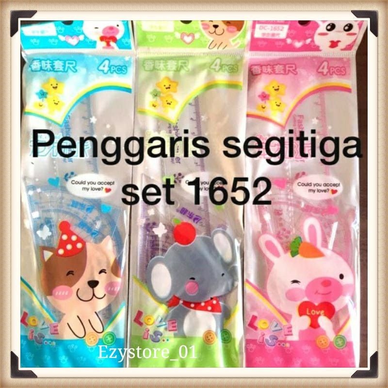

Penggaris set isi 4 in 1/penggaris sekolah/penggaris murah set