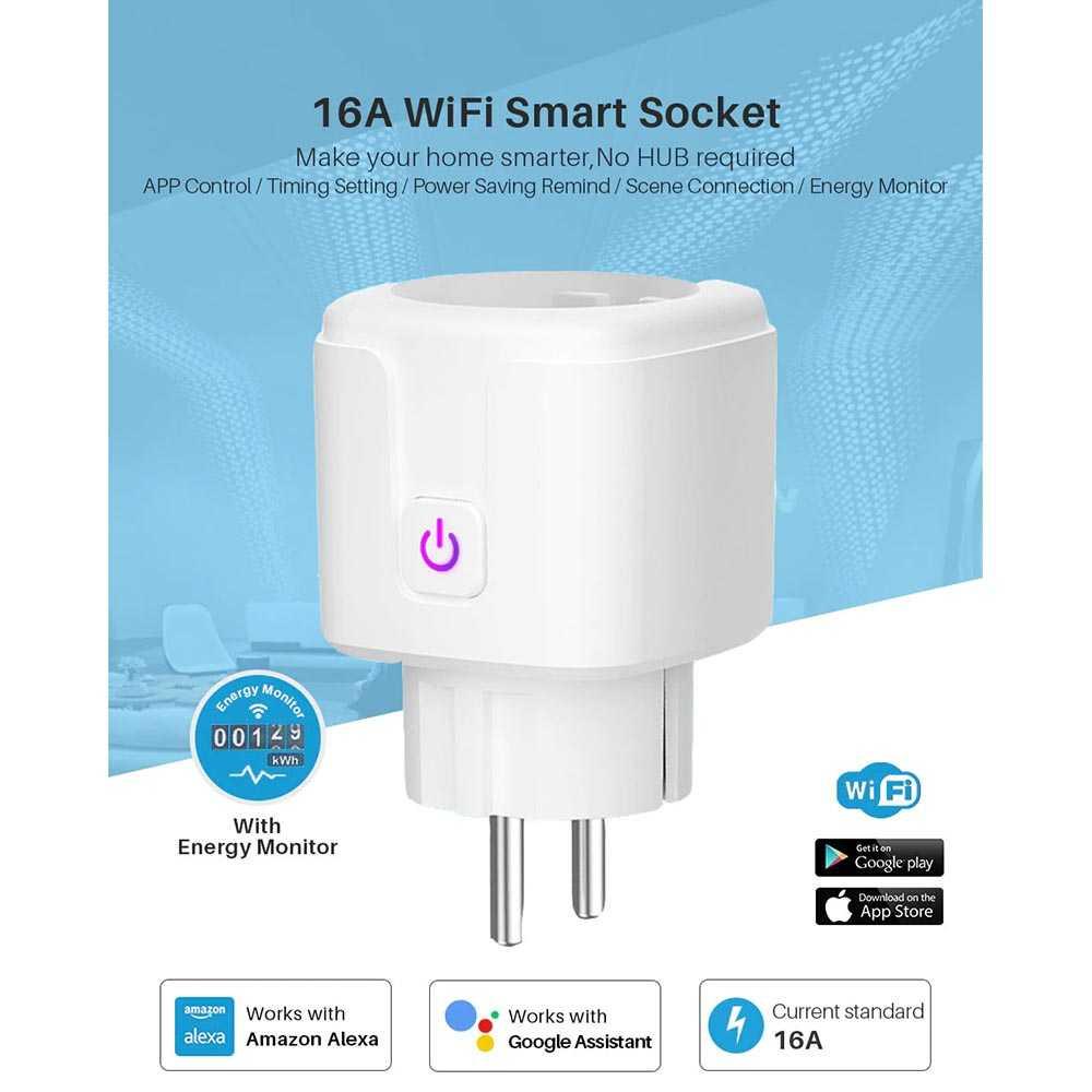 Steker Smart Plug WiFi EU Plug 16A with Monitoring Function - S21 - White