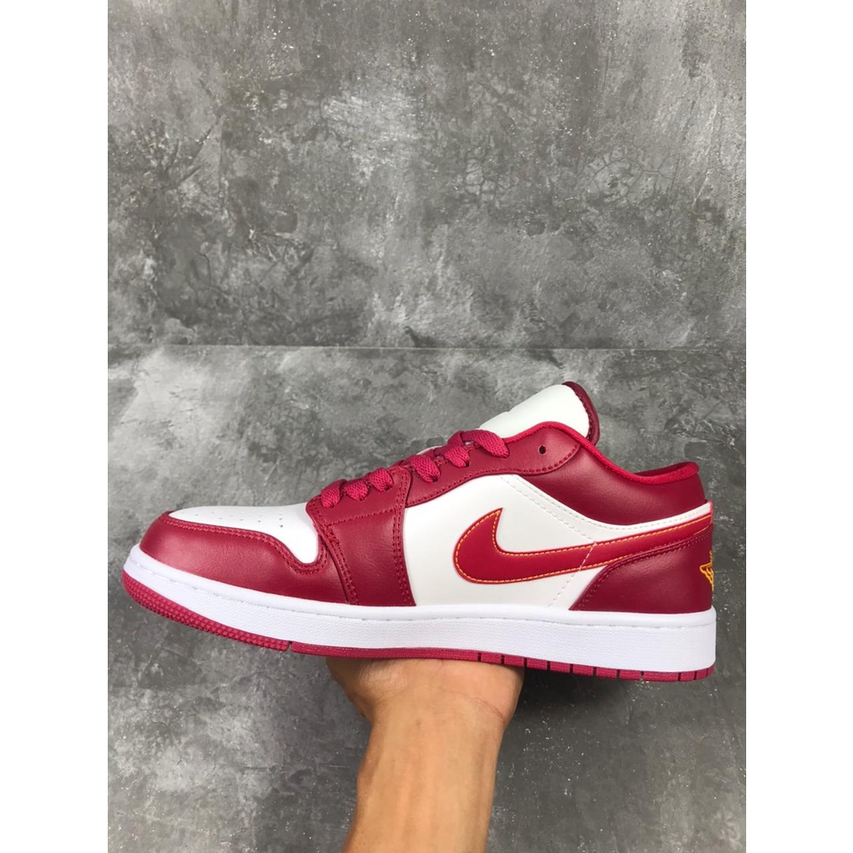 Jordan 1 Low Cardinal Red (GS) 553560-607, 100% Real Pic.
