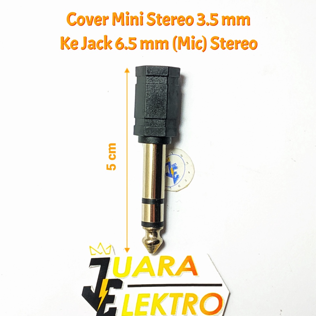 Cover Mini Stereo 3.5 mm Ke Jack 6.5 mm (Mic) Stereo | Sambungan Cover Mini Stereo to Jack 6.5mm Akai