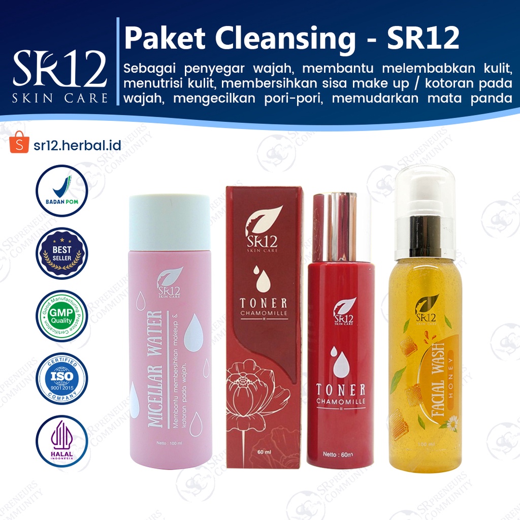 SR12 PAKET DEEP CLEANSING / DOUBLE CLEANSING / PEMBERSIH KULIT WAJAH