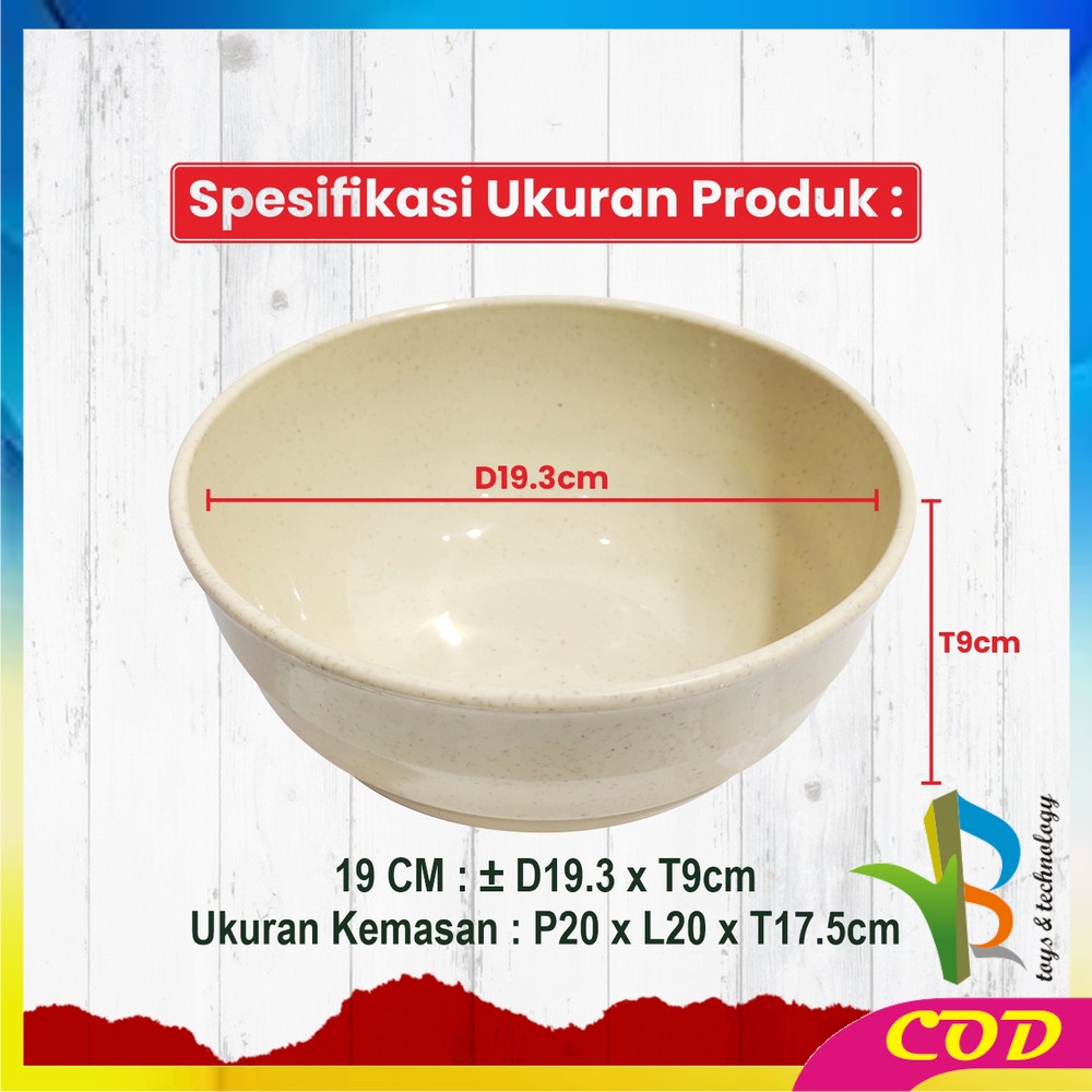 RB-C810 Mangkok Set 4PCS 19CM Wheat Straw Bowl Mangkuk Jerami Gandum Ringan untuk Nasi / Sup Mie / Sereal / Alat Makan Plastik Warna-Warni