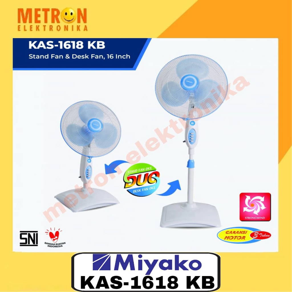 MIYAKO KAS 1618 KB KIPAS ANGING / STAND FAN 16 &quot; / KAS1618KB