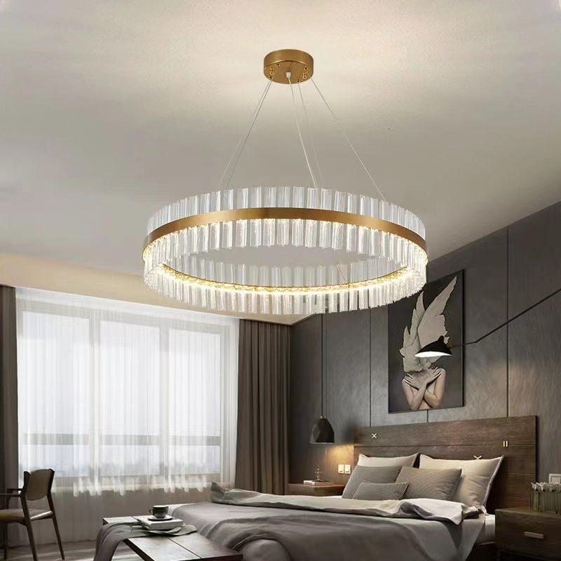 Lampu Gantung Kristal 50cm Chandelier Ruang Tamu 3 warna Mewah Gaya Lampu Gantung Minimalis Hias Nordik Modern