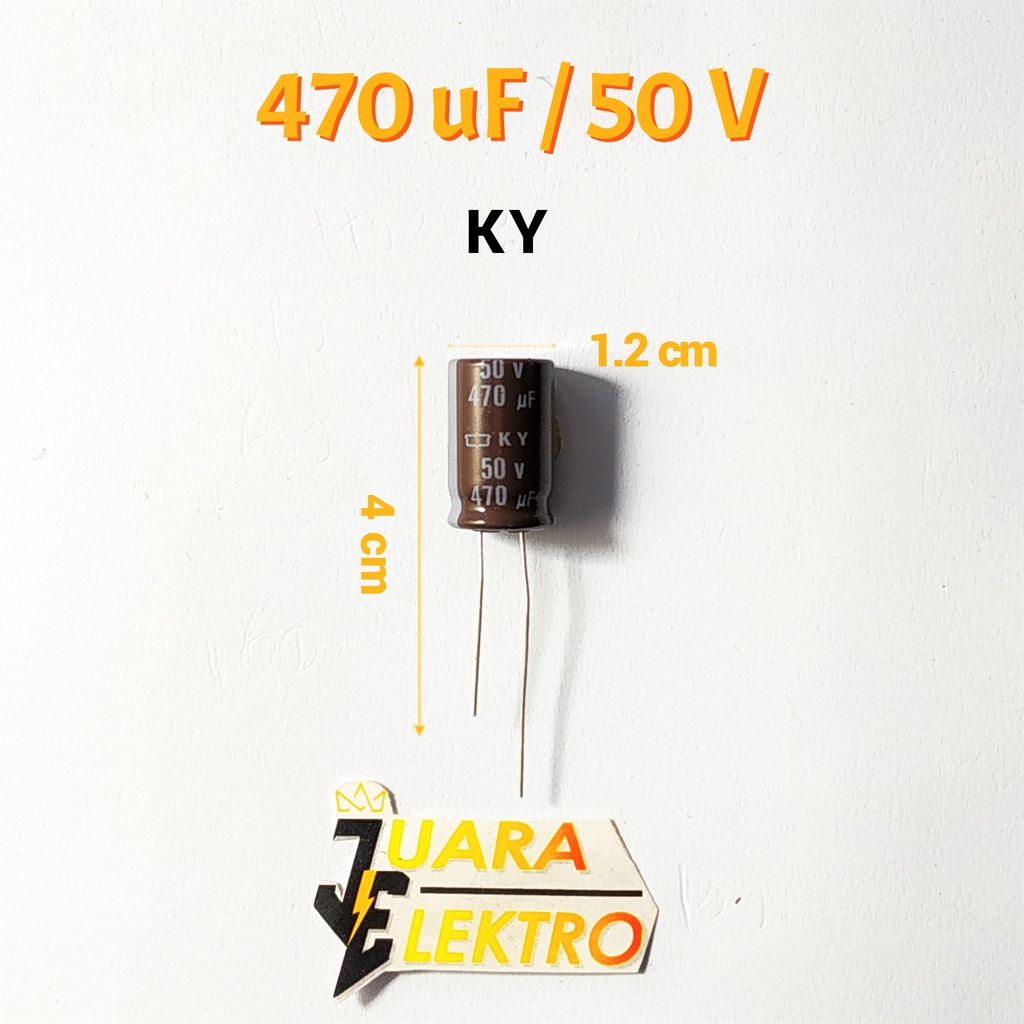 KAPASITOR ELCO 470uF / 50V (1 Pcs) | Capasitor Elko 470 uF/50 Volt KY