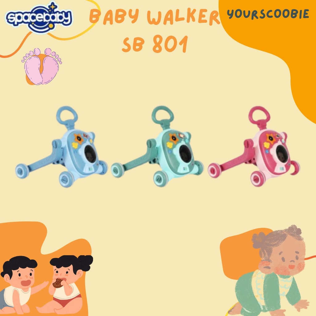 SPACE BABY SB 801/  711 Baby Walker 3 in 1 Push Walker ( WALKER , SCOOTER & PUSH BIKE )