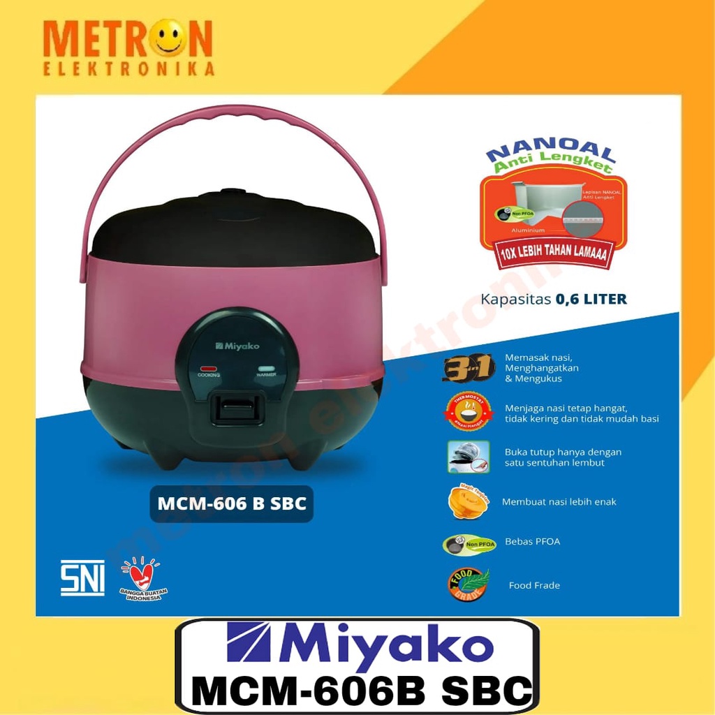 MIYAKO MCM 606 B SBC MAGIC COM 0.6 LITER / RICE COOKER / MCM606BSBC