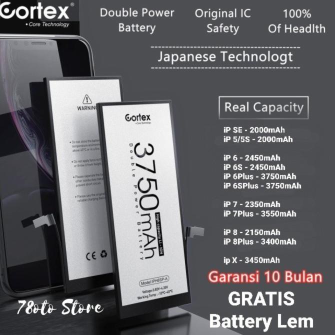 Batre Baterai Iphone 6/6S/6Plus/6Splus Double Power Cortex Original