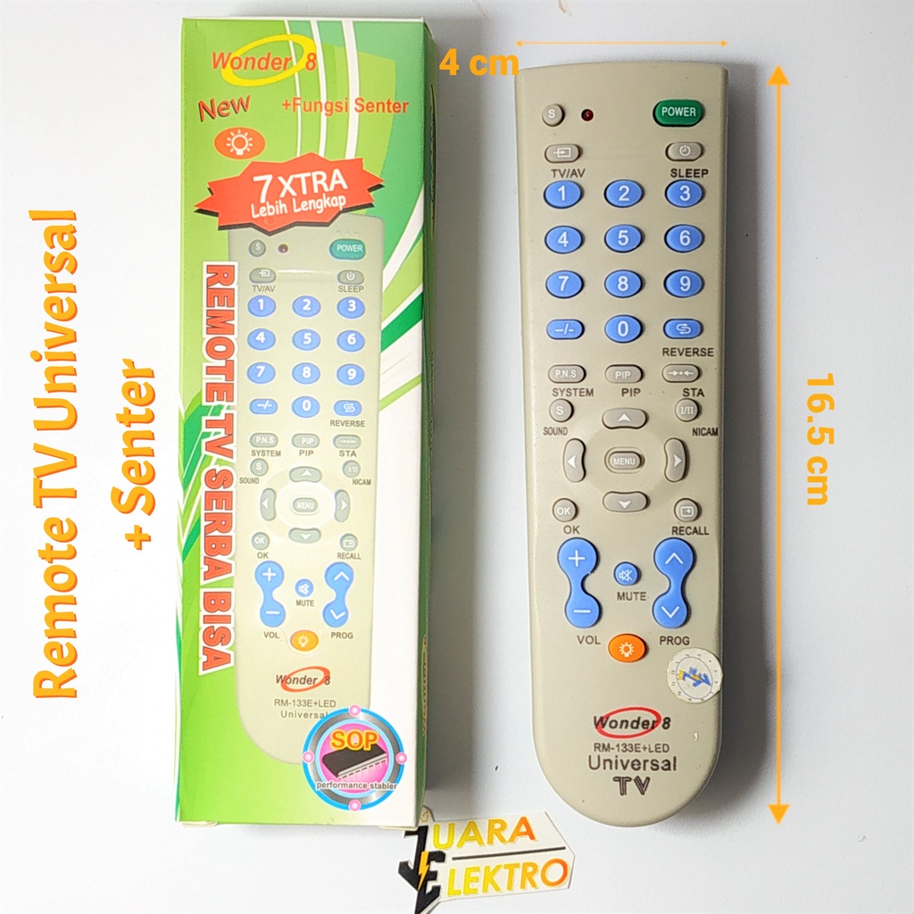 Remote TV Universal 133 + Senter | Remote TV Multi + Senter Dengan Dus