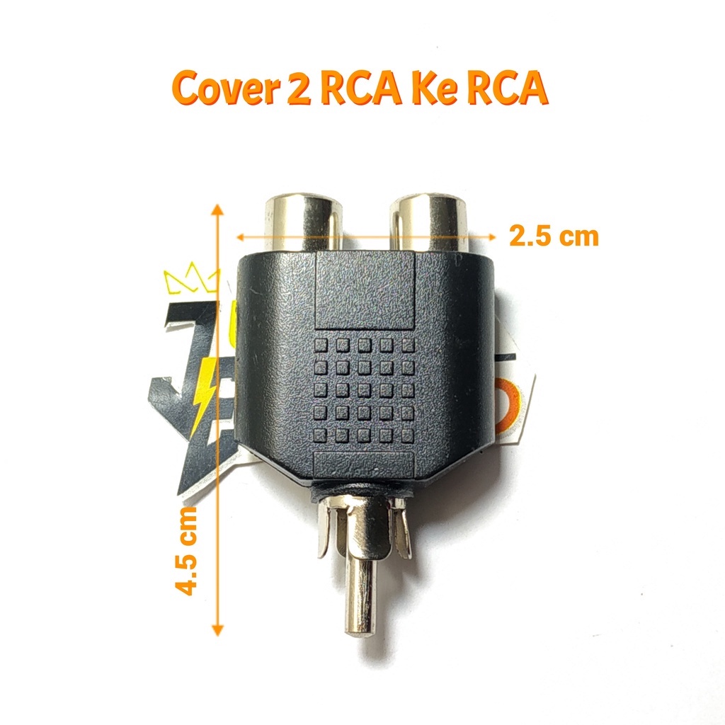 Cover 2 RCA Ke RCA | Cabang Converter Jack T RCA To 2 Cover RCA