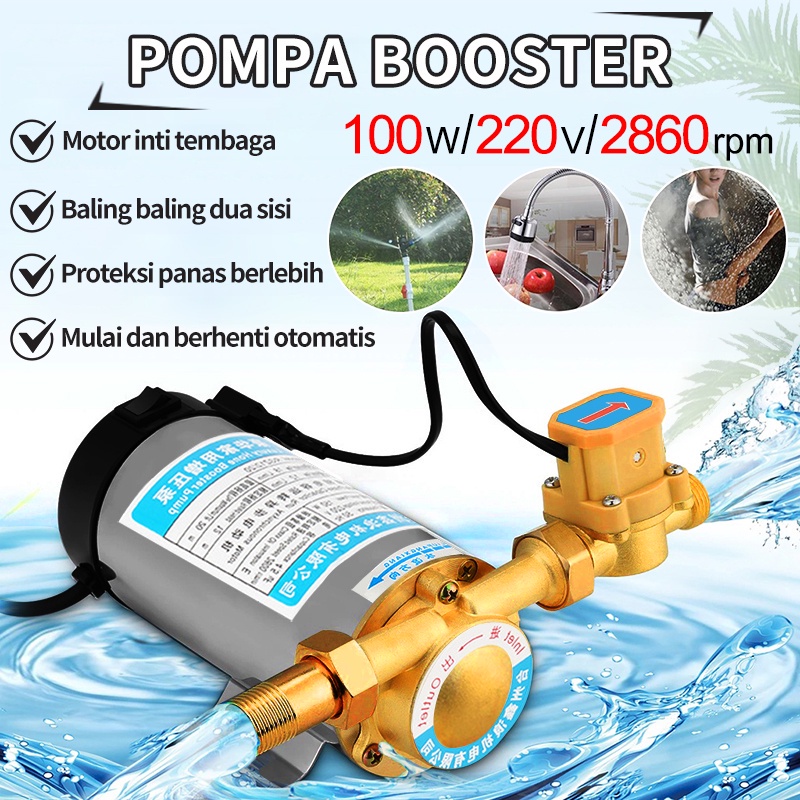 Pompa penguat tekanan air otomatis / Rumah tangga 100W /Keran pompa booster otomatis 200V