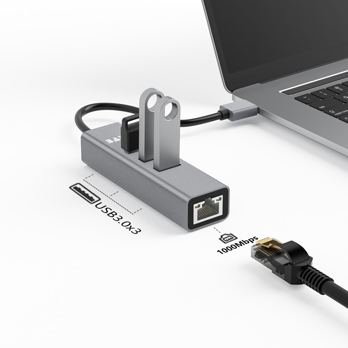 Bafo BF-A324 USB 3.0 to Gigabit Ethernet With 3Port USB 3.0 HUB