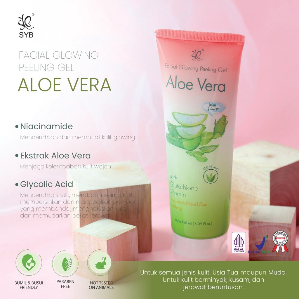 [130ML | BPOM] SYB Facial Glowing Peeling Gel Aloe Vera | With Milk &amp; Snail | Charcoal 130ML_Cerianti