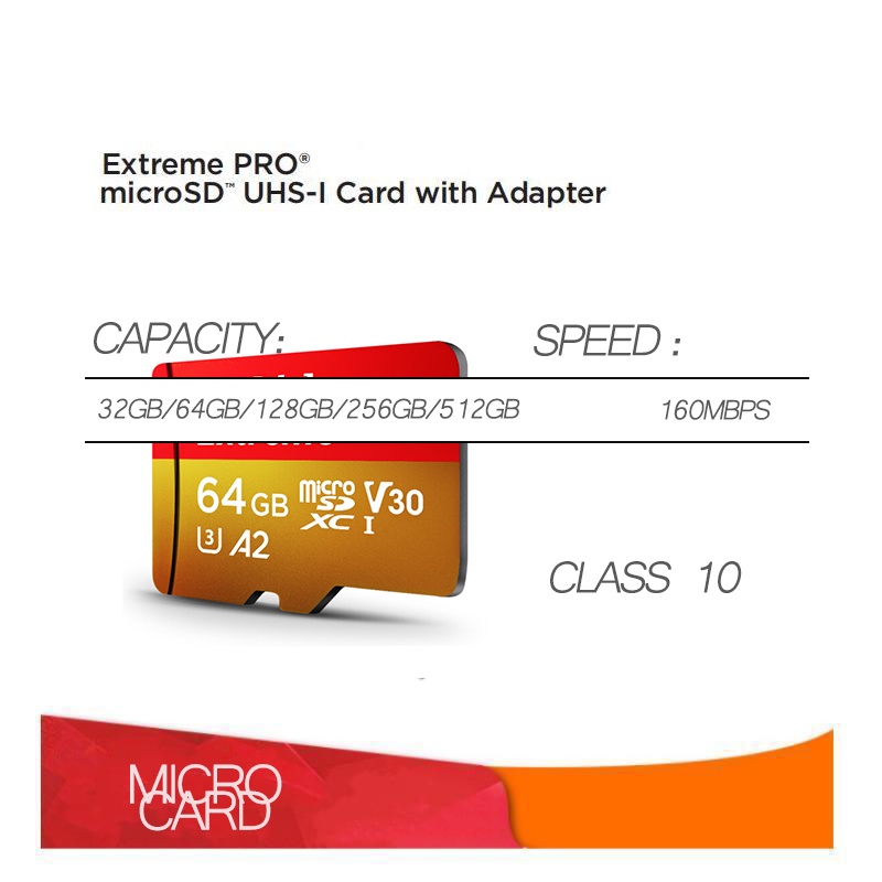 160MB/S Memory Card 32GB/64GB/128GB/256GB/512GB Memori Card c10 A1 ugen Kartu Memori for MP3, MP4, mobile phones, camera(COD)-Instant Shipping