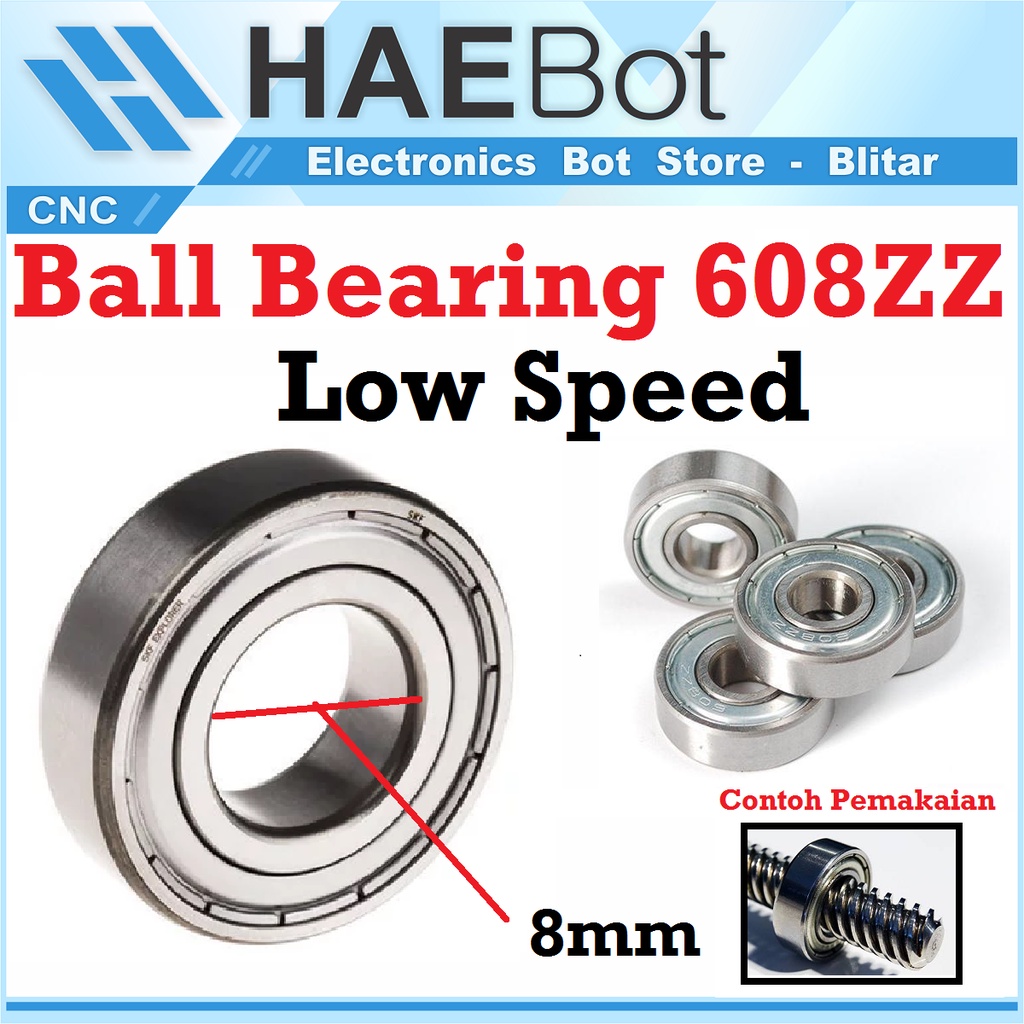 [HAEBOT] Ball Bearing Bushing 608ZZ 8mm CNC 3D Printer Lead Screw Rod 22x8x7 Threaded rod Slide Mekanik Low Speed Bearing Besi