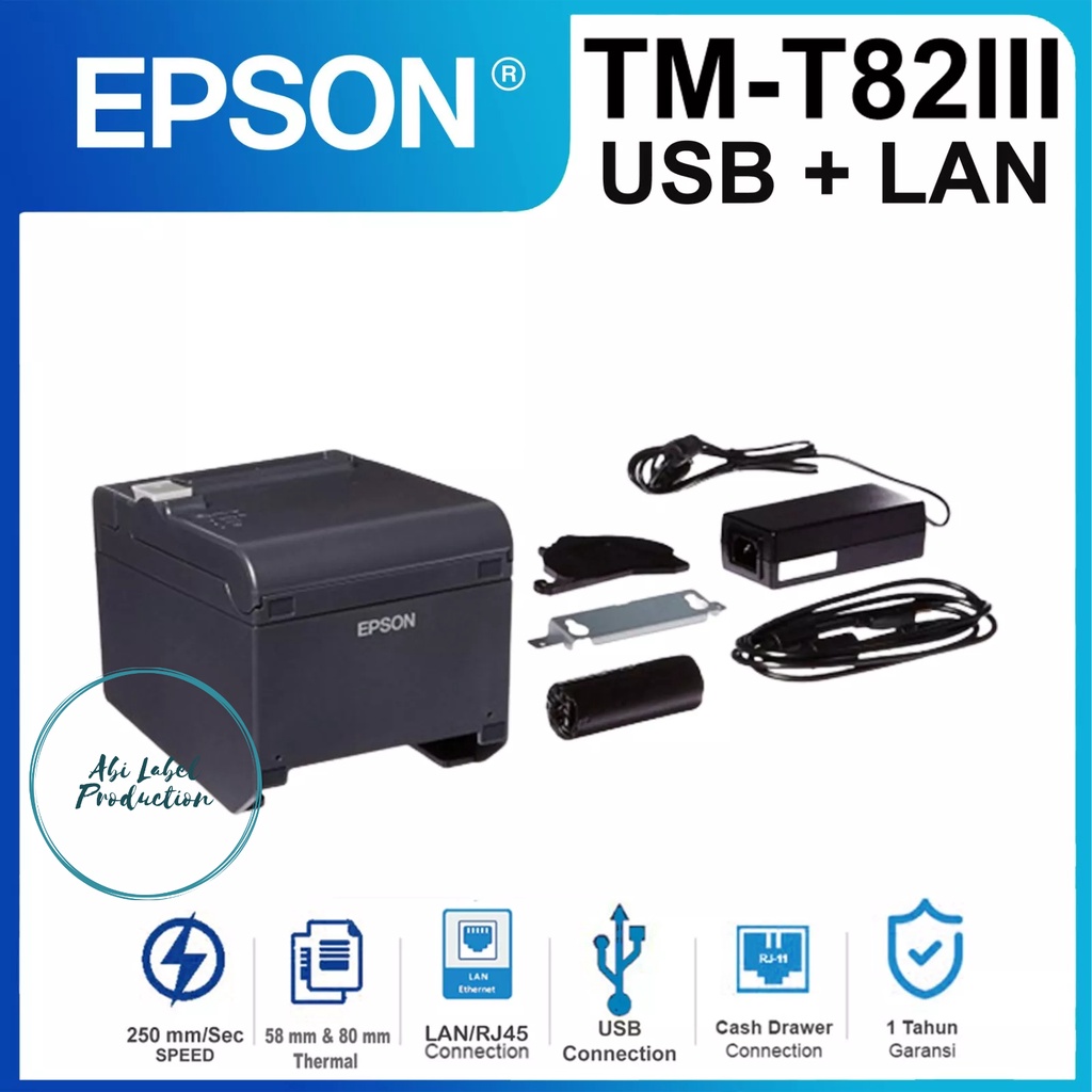 PRINTER KASIR EPSON TM-T82III INTERFACE LAN + USB