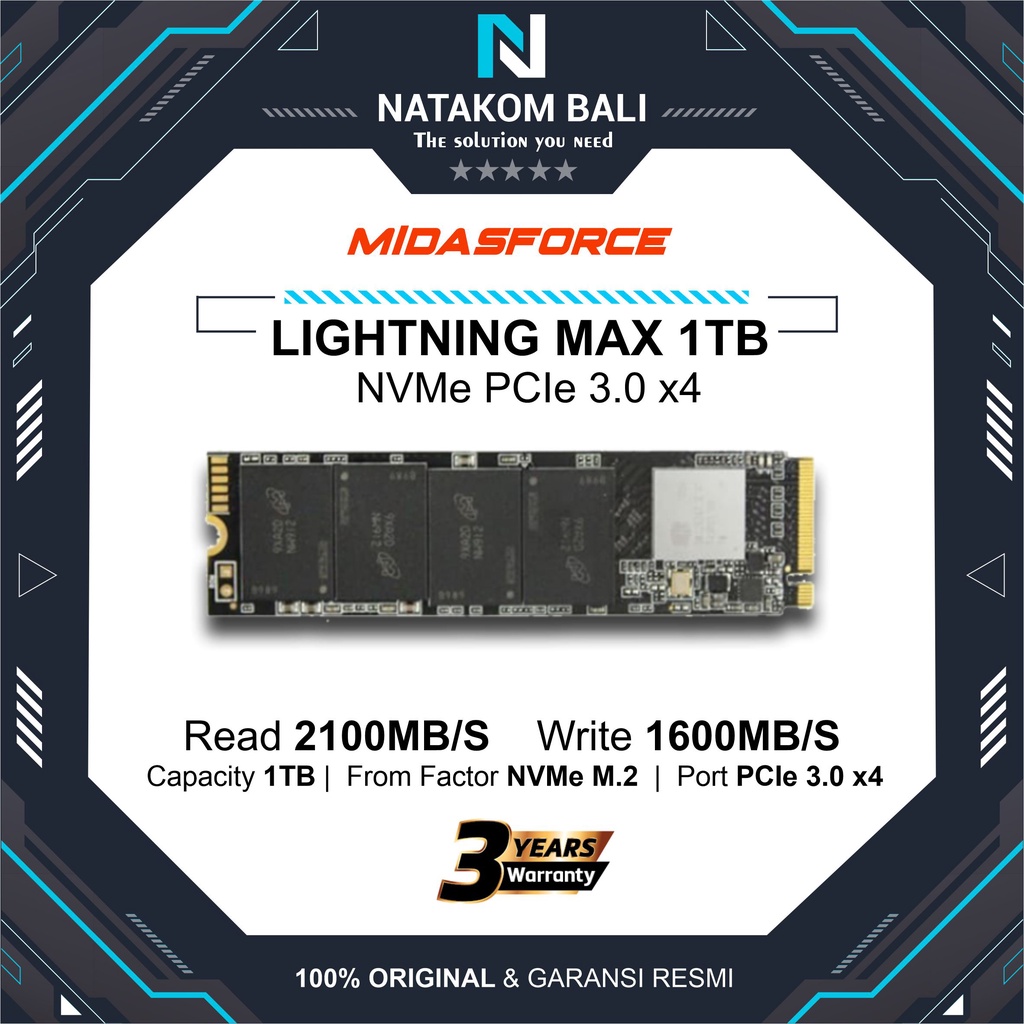 SSD NVME MIDASFORCE LIGHTNING MAX 1TB