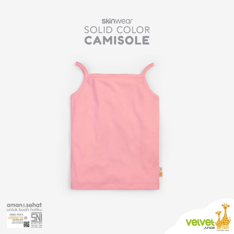 Baju Bayi Singlet Kaos Dalam Anak Velvet Junior SkinWear Solid Color Camisole 1-5 Tahun