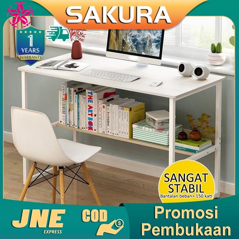 Weyon Sakura meja  kerja komputer meja belajar Meja kantor  Meja rias persegi panjang Meja kamar tidur sederhana Dengan partisi(A150 120cm✖45cm)