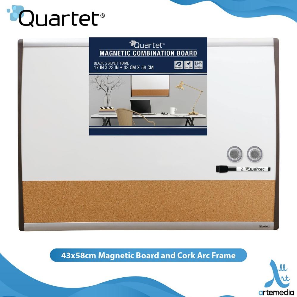 

Papan Tulis Tempel Quartet 43x58cm Magnetic Board and Cork Arc Frame