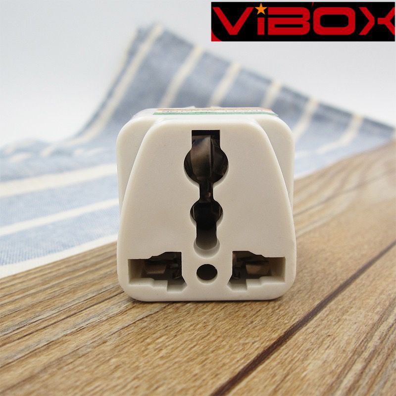 Vibox Travel Adapter universal Stop Kontak 3kaki to 2kaki bulat Adaptor Steker gepeng Colokan internasional to indonesia BY SMOLL