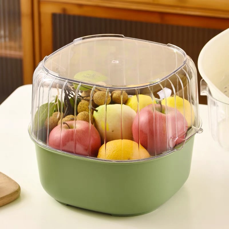 Baskom Pencuci Sayuran Saringan Buah/ Multifunctional Double-layer Vegetable Drain Basket