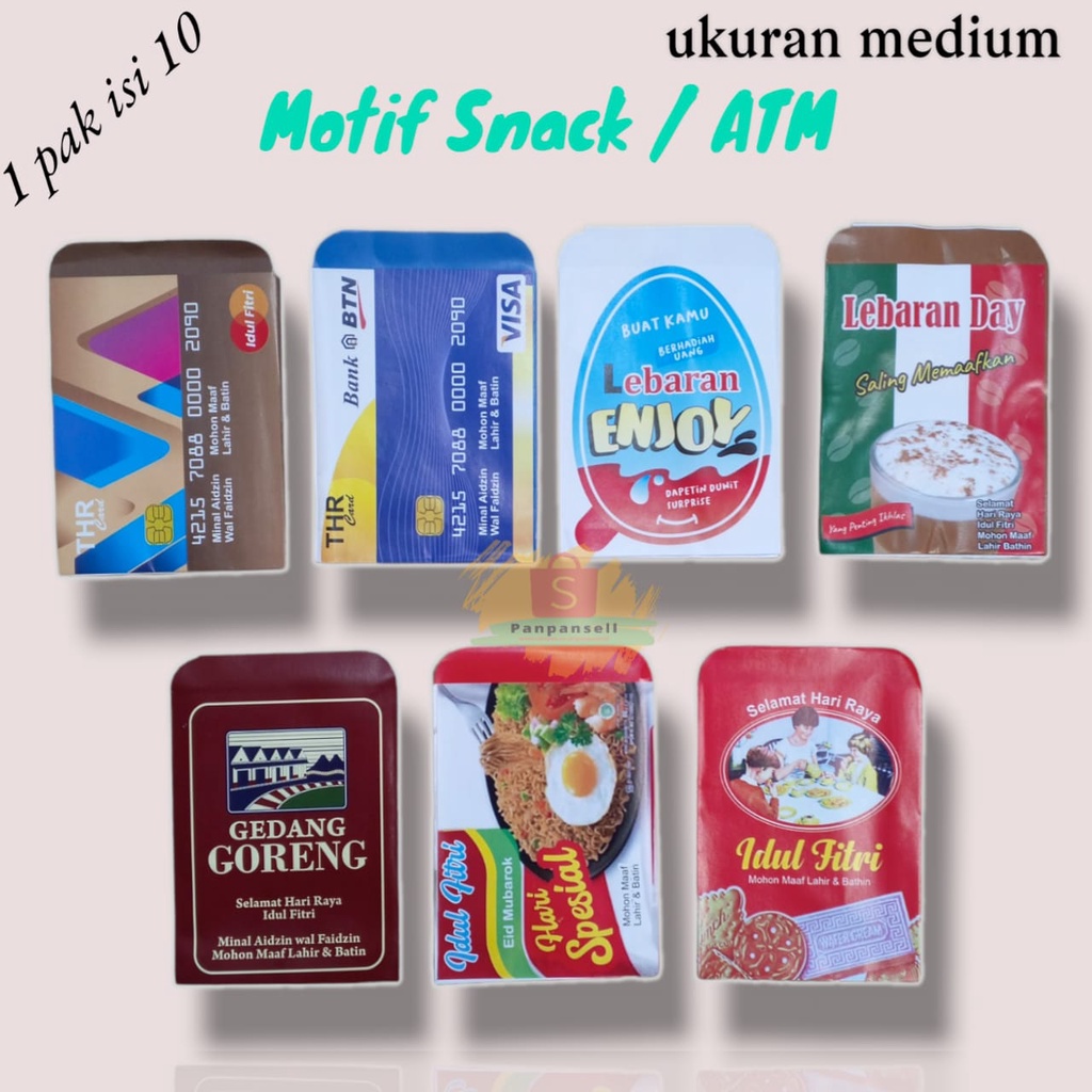 

[BISA PILIH] Amplop Lebaran Idul Fitri Motif SNACK/ATM VIRAL Lucu Terbaru - Ukuran Medium Random