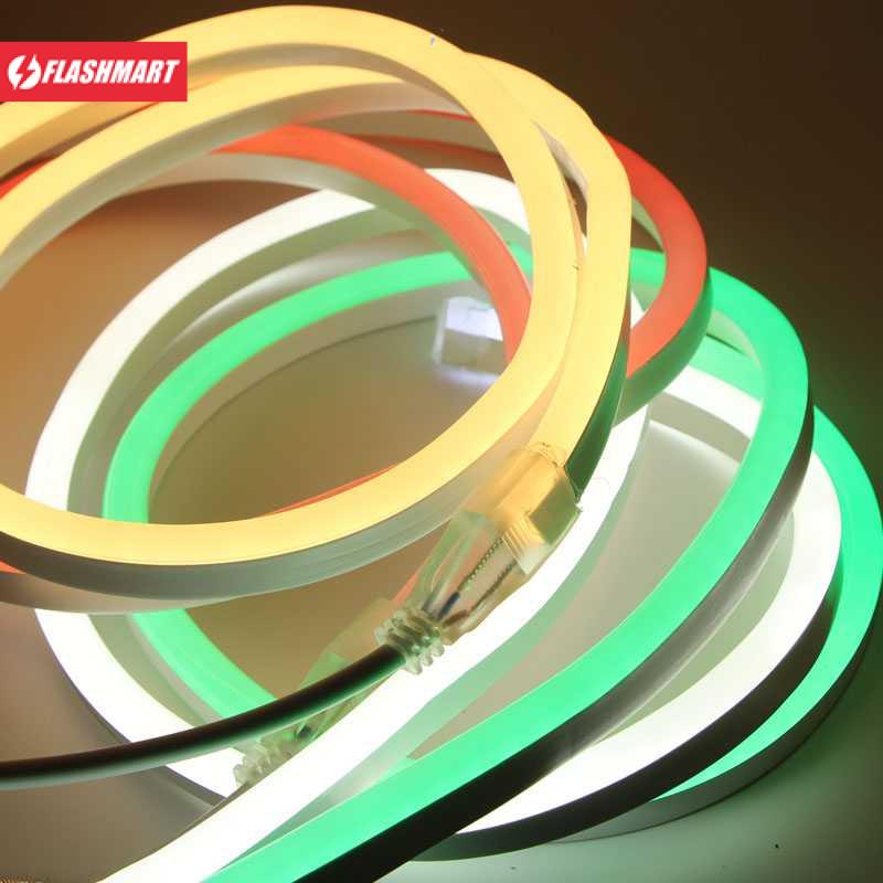 Flashmart Lampu LED Neon Flexible  2835 EU Plug 220V 1 Meter