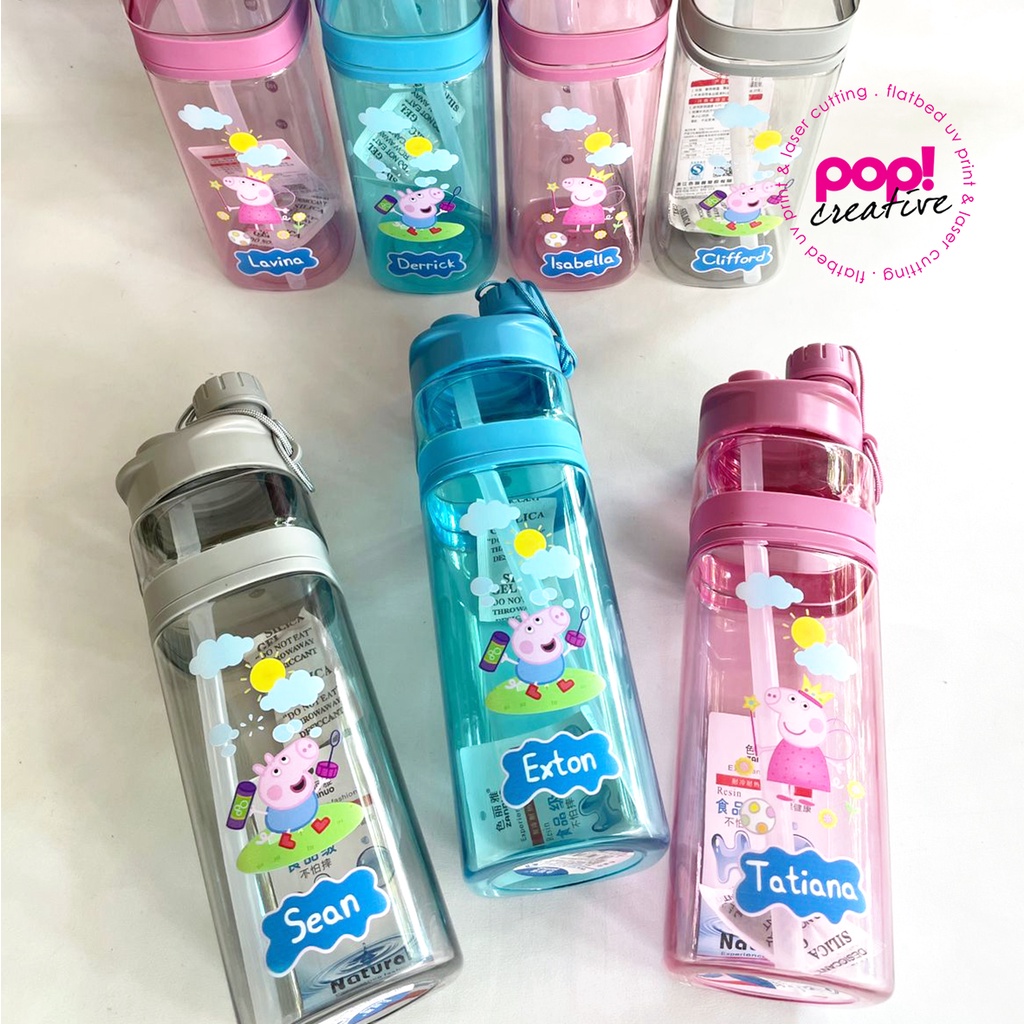 Botol Minum Custom 700ml Souvenir Anak Kado Ulang Tahun minion little pony frozen elsa superhero minecraft baby shark paw patrol avengers