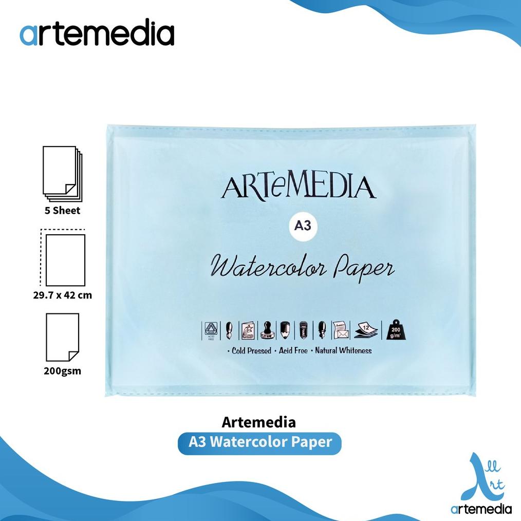 

Kertas Cat Air Artemedia A3 Watercolor Paper Sheet