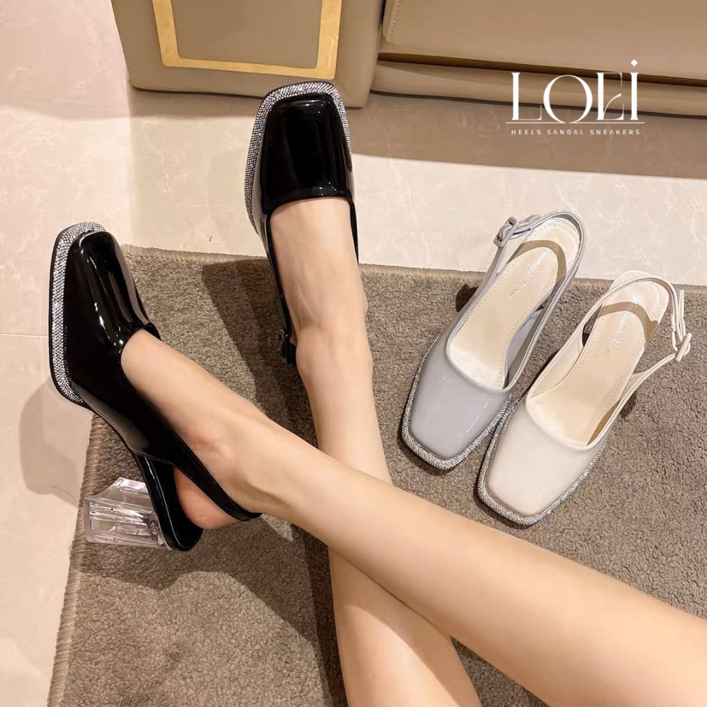 Sepatu Hak Tahu Heels Kaca Korean Style Sepatu Kerja Wanita 712 Ootd Kekinian Terlaris