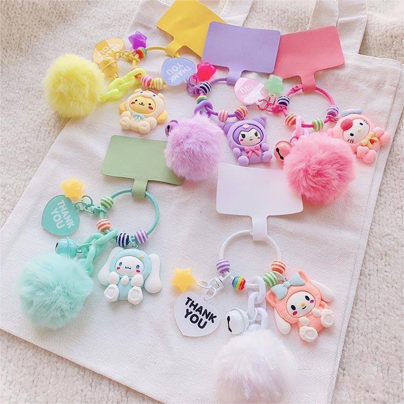 【DIY】Kartun merah jaringan Jepang boneka unicorn kunci tas rantai ponsel pendant