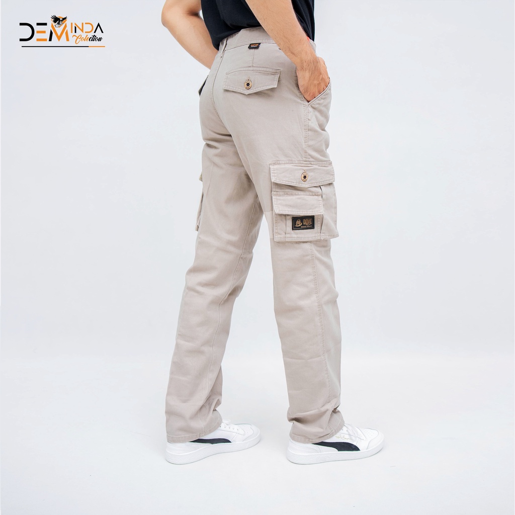 Celana Panjang Cargo Tactical Pria Reguler Kain Kanvas Cardinal 28-34 Celana Kargo Panjang Dewasa Or