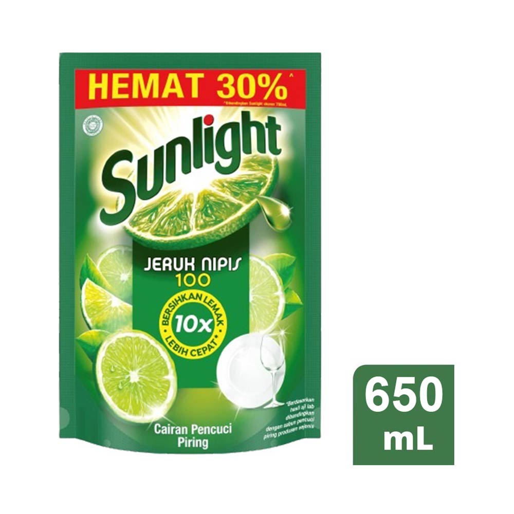 Sunlight Sabun Cuci Piring Jeruk Nipis - 650 ML
