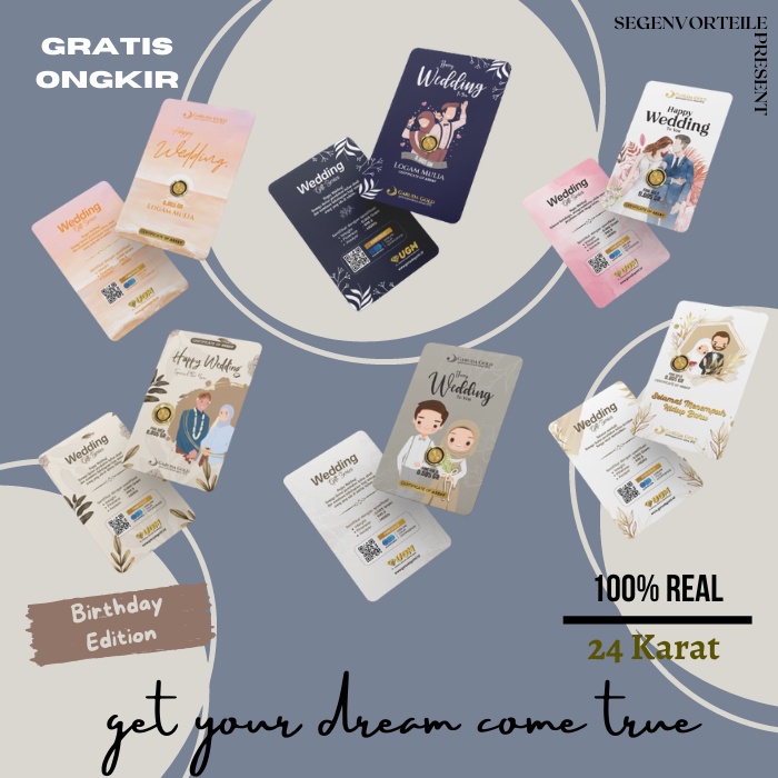 Garuda Gold 0.005 Gram Wedding Character Gift Series Souvenir Pernikahan Emas Batangan 24 Karat