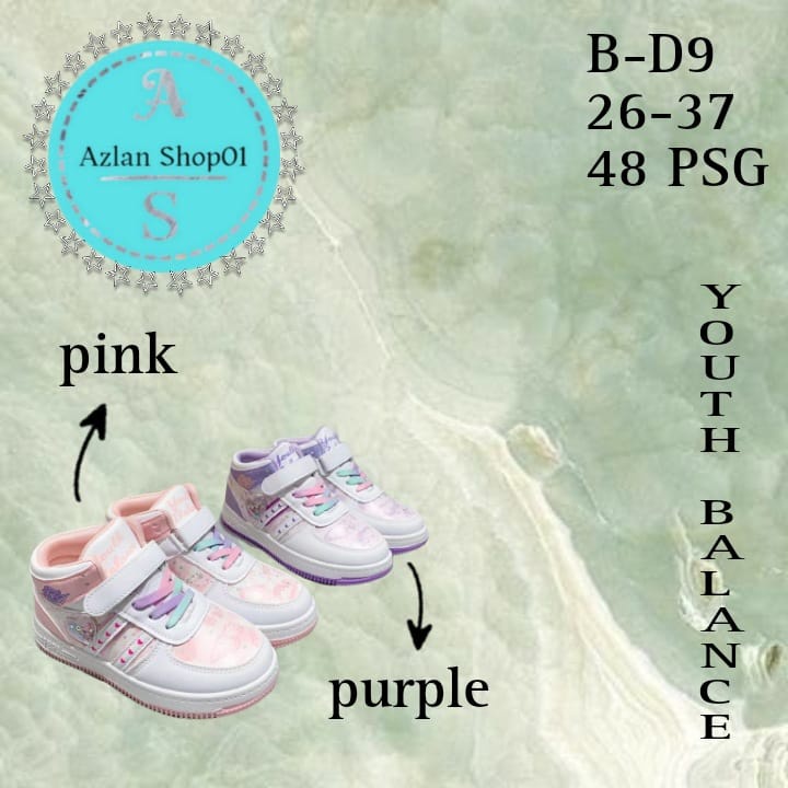 sepatu sneakers anak perempuan frozen import terbaru B-D9 (26-37) sepatu anak perempuan termurah