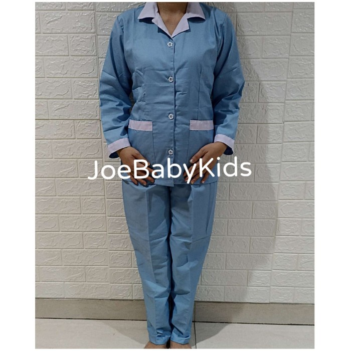 Baju Suster Seragam perawat wanita lengan panjang / Seragam suster lengan panjang - L(M4I2) baju ser
