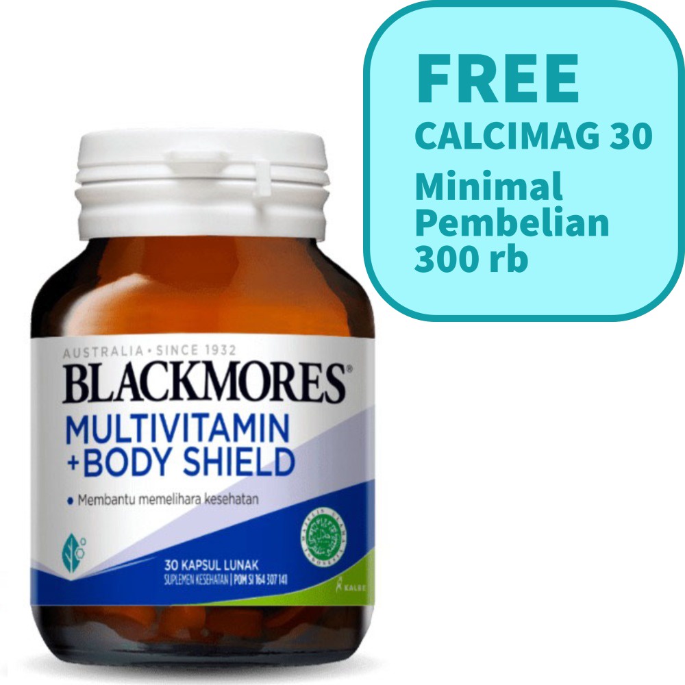 PROMO Blackmores Multivitamin+ Body Shield 30 80 kapsul FREE CALCIMAG 30