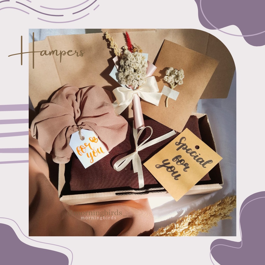 Hampers Hijab Aesthetic | Gift Box Untuk Wanita | Handmade