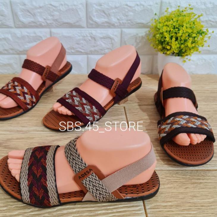 {LAN.31Ma23ι} Let/Tali Belakang Elastis/Sandal Wanita Rajut Adesa Turki Selop Sakura.